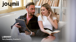 Blonde with natural tits sucks & swallows Frankie G's load in library scene - лучшее порно без регистрации 1PORNO.NET