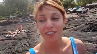 Blonde girlfriend Hime Marie sucks dick on shore - лучшее порно без регистрации 1PORNO.NET