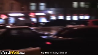 Russian blonde in stockings fucked hard by two guys in pickup scene - лучшее порно без регистрации 1PORNO.NET