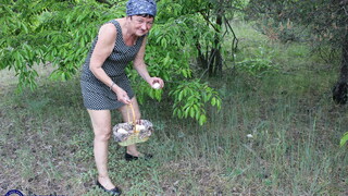 Younger man fucks 73yo Hanna D. in open field - лучшее порно без регистрации 1PORNO.NET